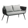 Mozzini Belt - 2 seater sofa - Dark Grey Weave / Grey Cushions - Matt Black Frame