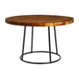 Toto Coffee Table - Black Base - Vintage Wood Top 750mm Dia