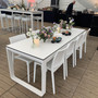 Flow Dining Table - White Aluminium - White HPL Top - 230x80cm Flow Dining Table - White Aluminium - White HPL Top - 230x80cm