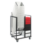Kubo Set - 25x Kubo Smart Bar Stool - White Frame - White Faux Leather Seat Pad & Storage Trolley