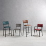 Tavo Stacking Bar Stool - Ribbed Upholstered Seat Pad