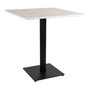 White Carrara Marble Complete Dining Table - Moderno Black Fluted Base