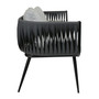 Mozzini Belt - 2-Seater Sofa - Dark Grey Weave / Grey Cushions - Matt Black Frame