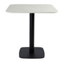 Extrema Premium Complete Dining Table - White Marble with Moderno Black Base with Radius Edges