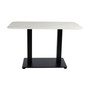 Extrema Premium Complete Dining Table - White Marble with Anzio Black Base