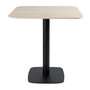 Extrema Premium Complete Dining Table - Beige Travertine with Moderno Black Base with Radius Edges