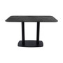 Extrema Premium Complete Dining Table - Black Moon with Moderno Black Base with Radius Edges