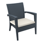 Miami Lounge Armchair - Dark Grey with Beige Seat Cushion