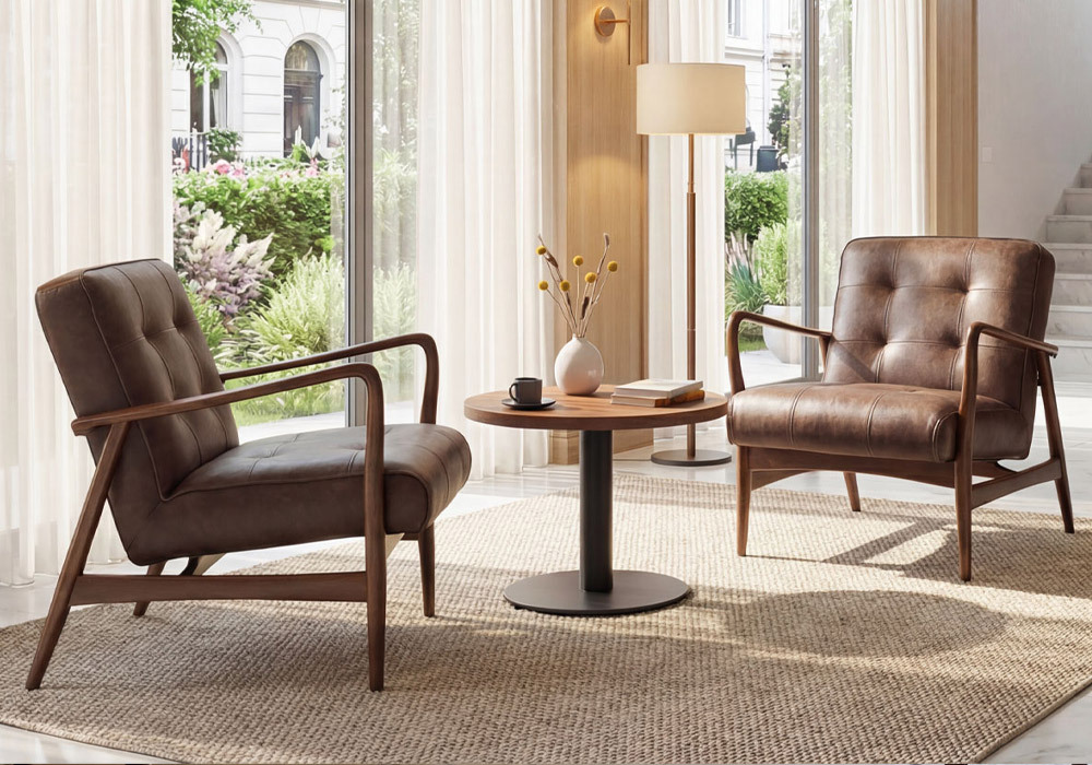 Darwen Commercial Faux Leather Retro Lounge Chair