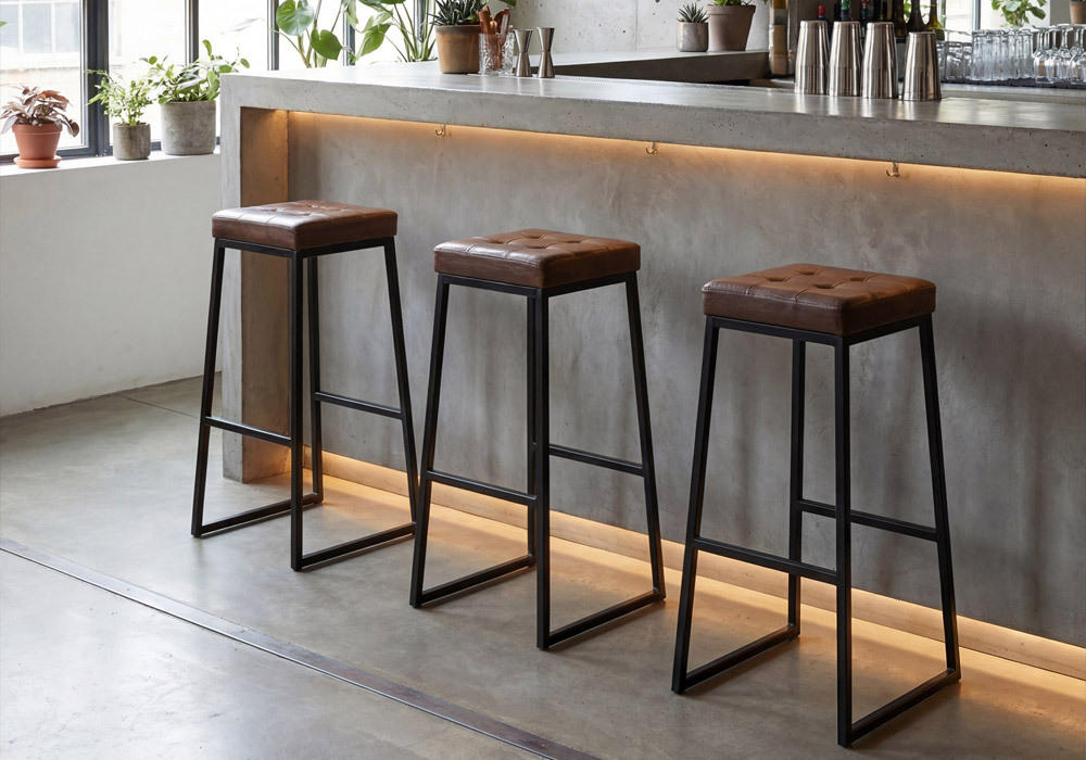 Style Commercial Faux Leather Bar Stool