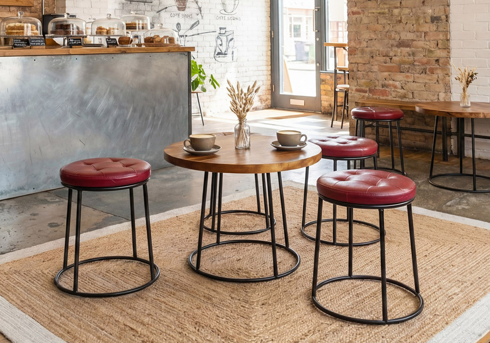 Toto Commercial Faux Leather Retro Stools