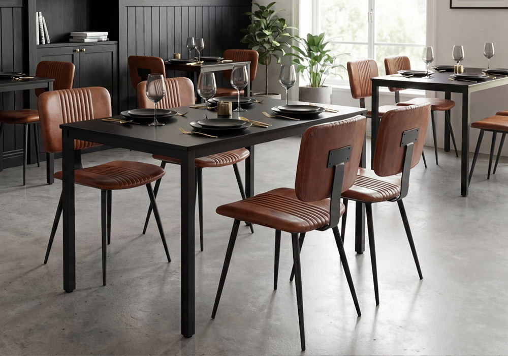 Lattani Commercial Genuine Leather Dining Chair