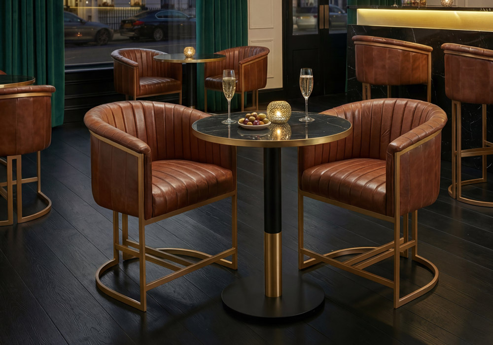 Zanuso Commercial Art-Deco Style Leather Seating