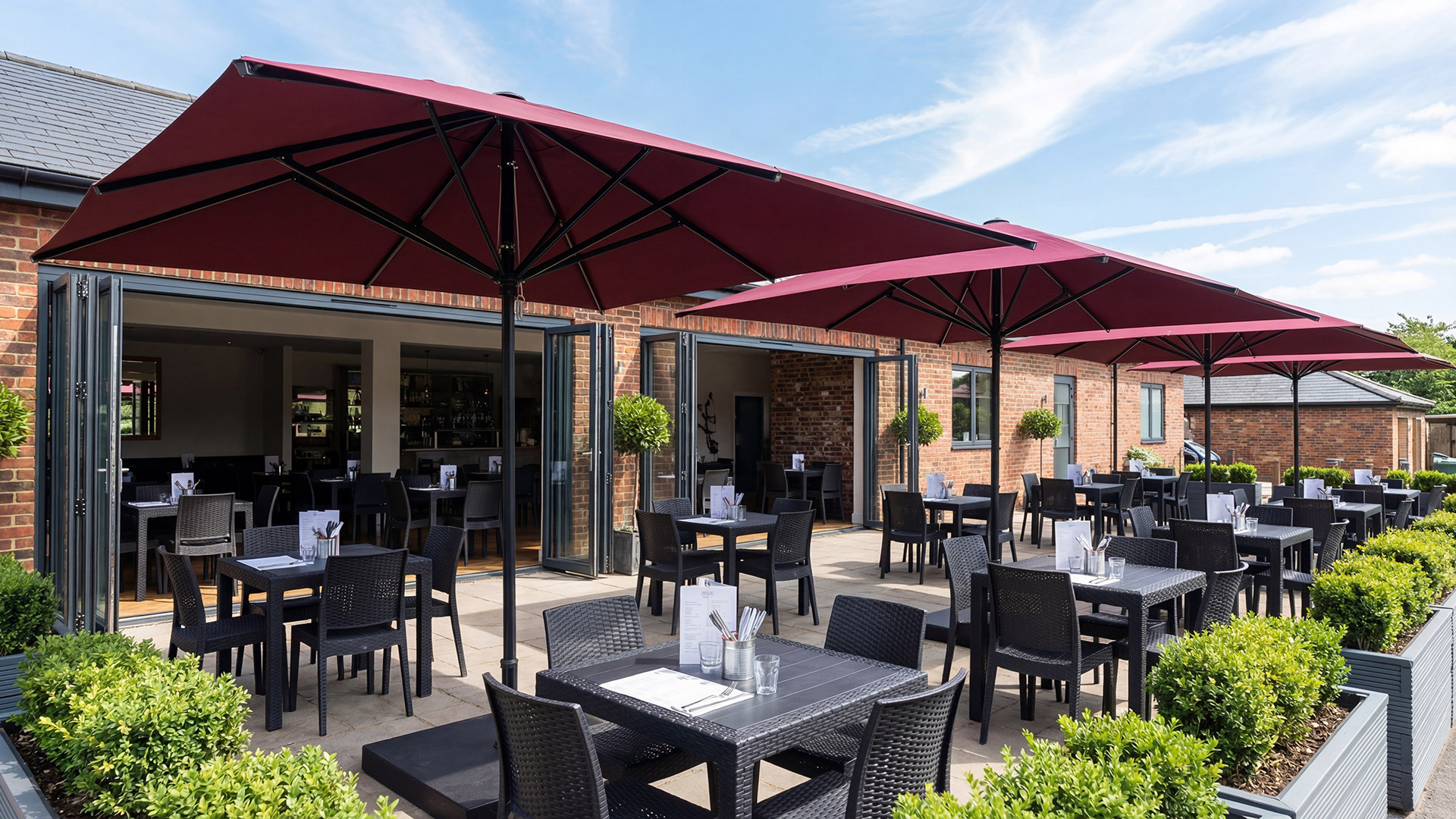 Commercial Jumbrellas, Awnings, & Cafe Barriers