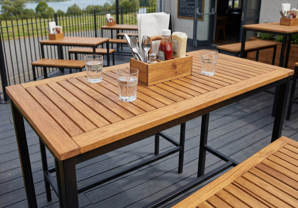 Tuska Robinia Wood Commercial Outdoor Table Tops