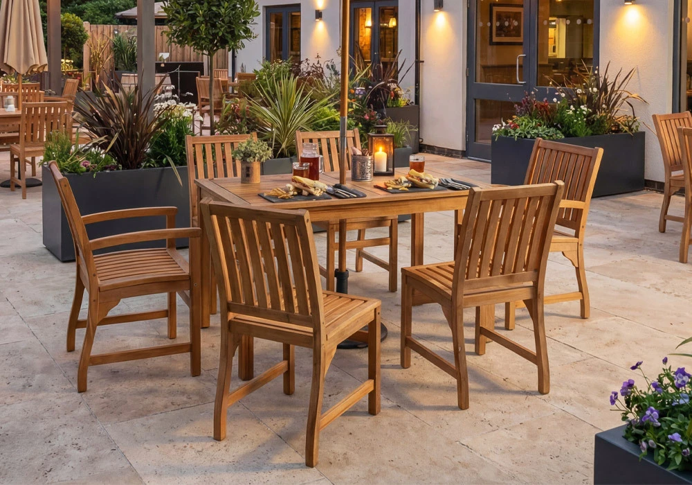 The Burford Commercial Outdoor Wooden Furniture Collection