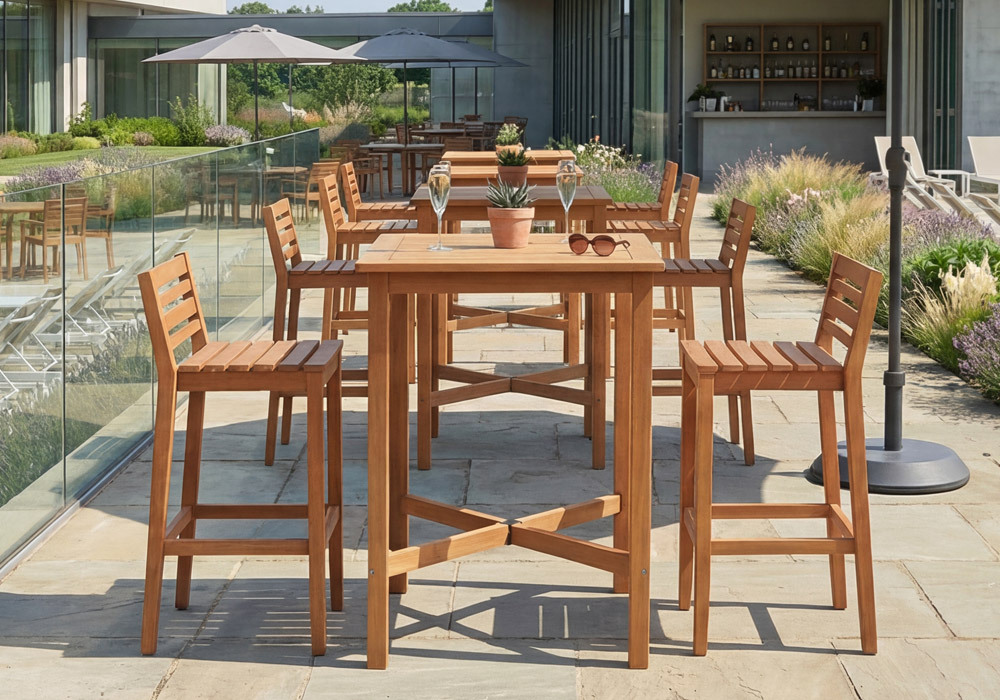 The Linden Commercial Outdoor Wooden Furniture Collection