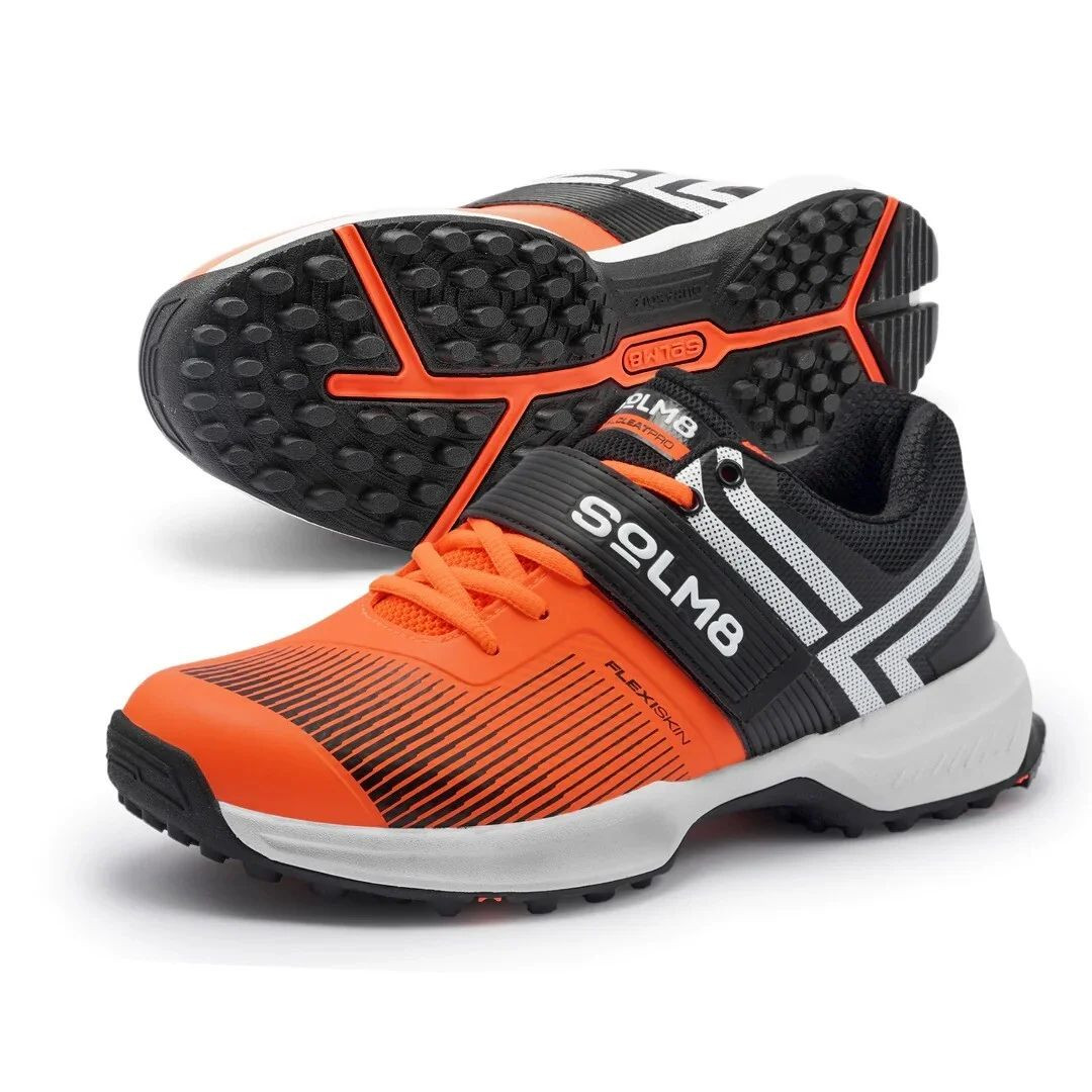 Solm8 S8 Neon Orange Cricket Shoes - Tornado Cricket Store