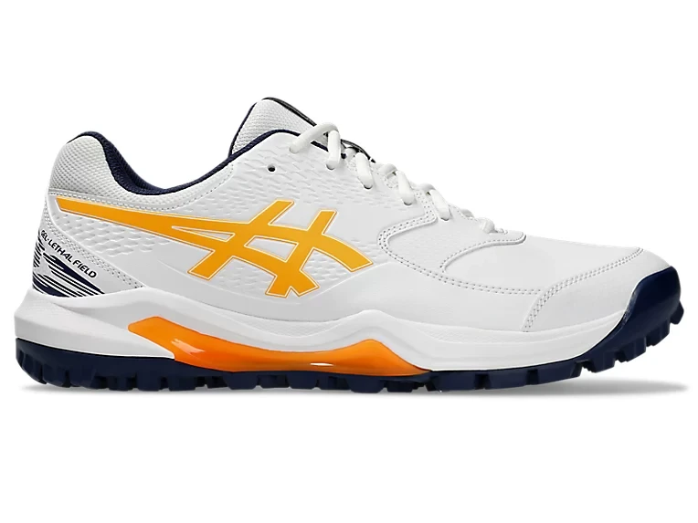 ASICS Gel-Lethal Field 2 Cricket Shoes – White/Stadium Orange