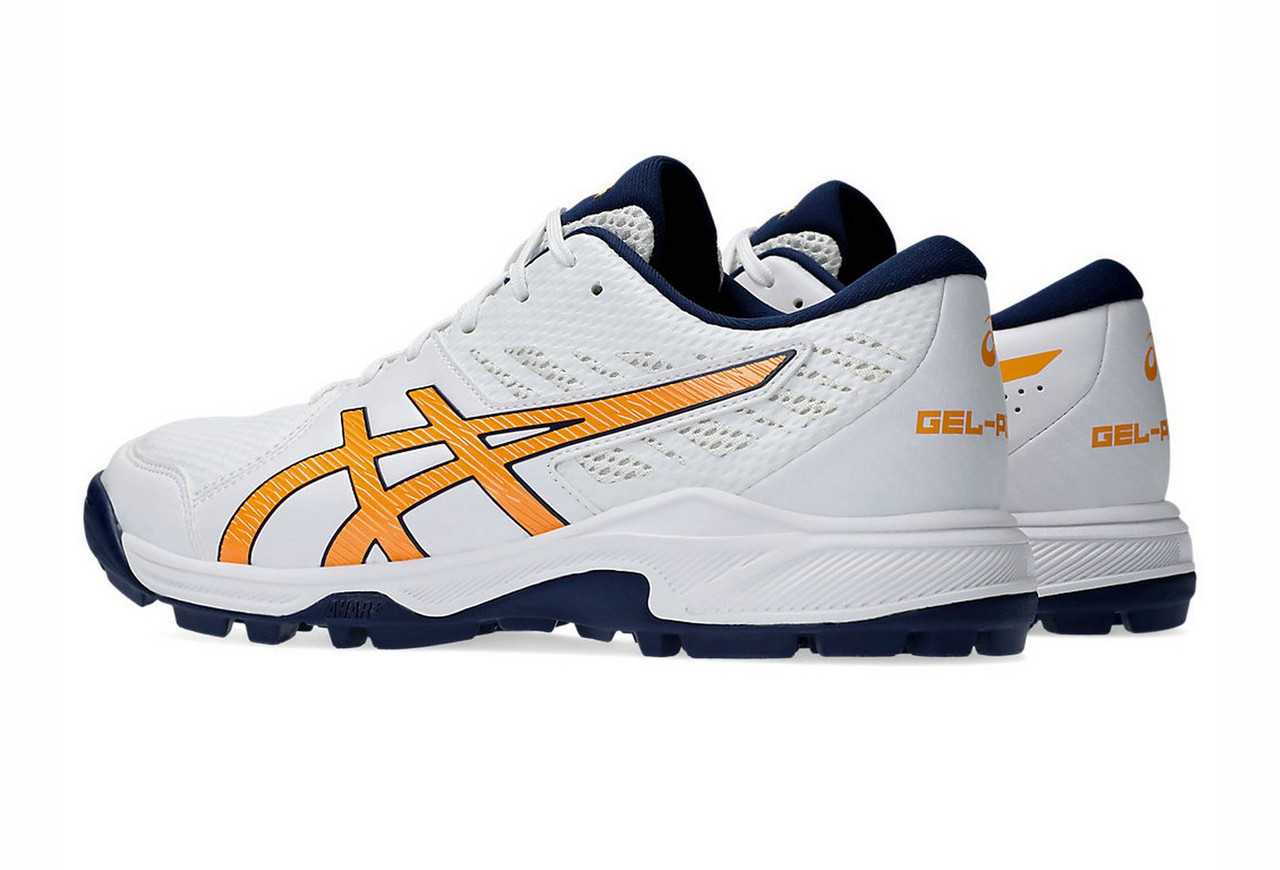 ASICS GEL-PEAKE2 Cricket Shoes – White/Stadium Orange