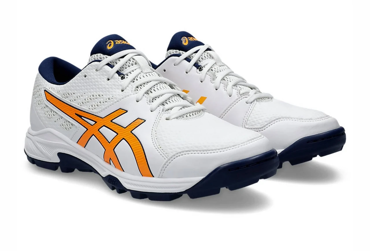 ASICS GEL-PEAKE2 Cricket Shoes – White/Stadium Orange
