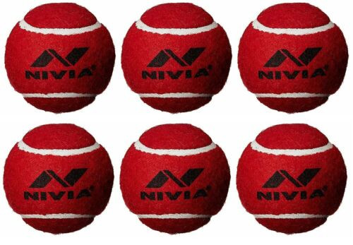 Nivia Heavy Cricket Tennis Balls - Pack of 6 Red Balls