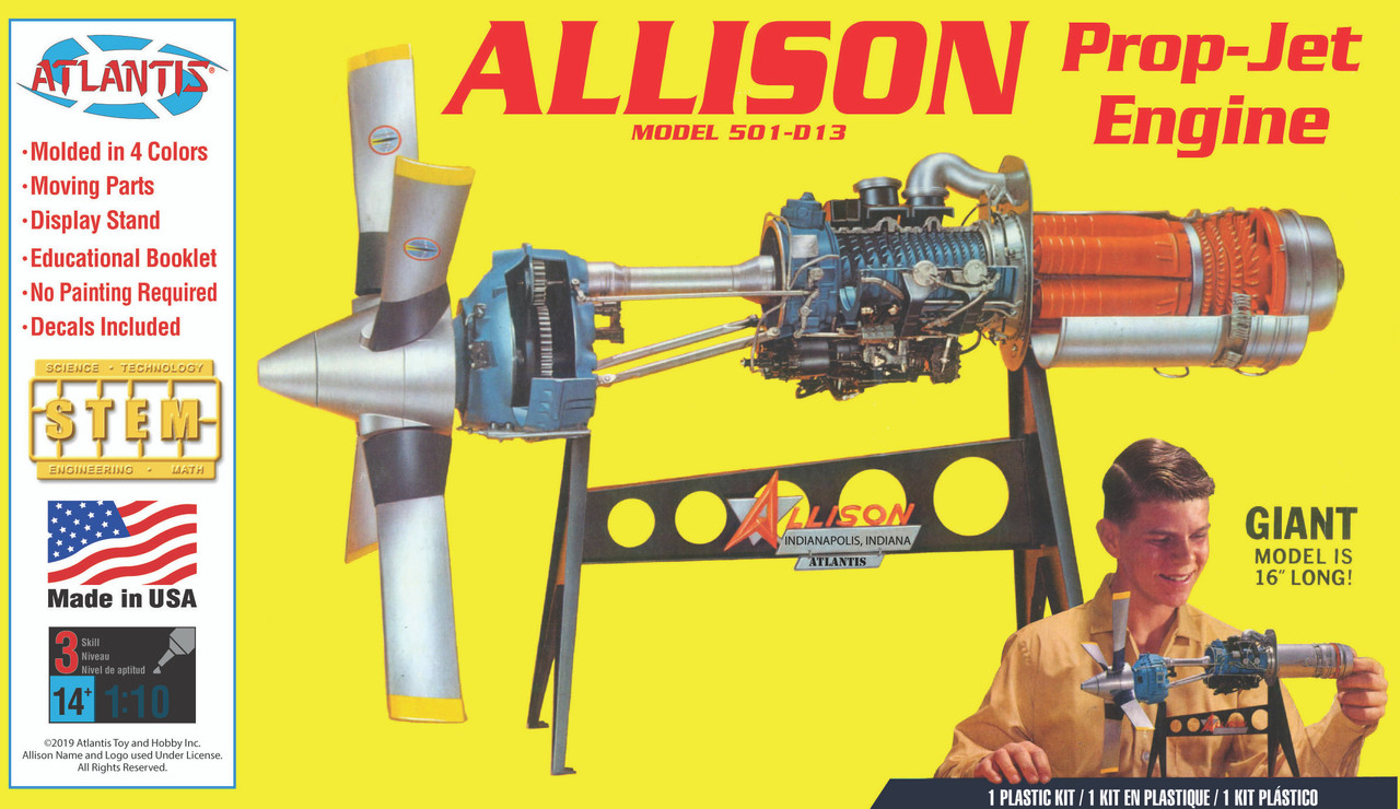 Allison 501-D13 Prop Jet Aircraft Engine Plastic Model Kit 1/10