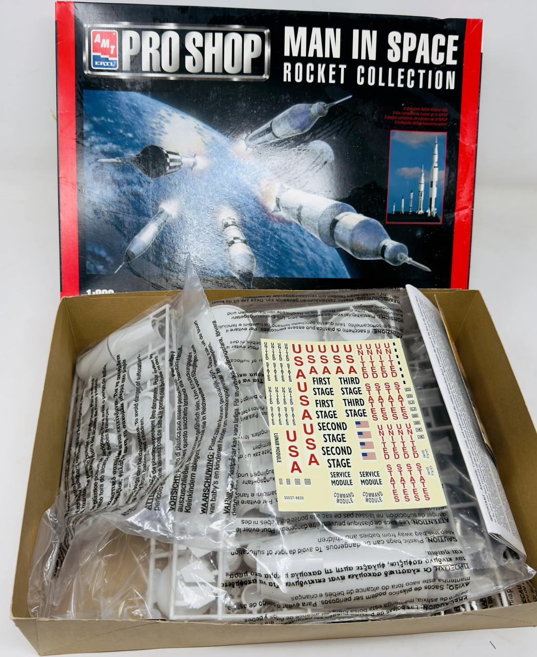 MAN IN SPACE ROCKET COLLECTION, 1/200, OPEN BOX, AMT ERTL