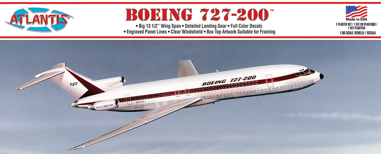 Boeing 727 Airliner 1/96 Plastic Model Kit Atlantis