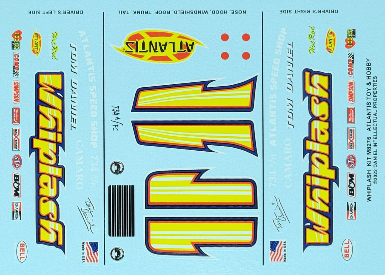 DECALS --Whiplash Snap Funny Car Decal Sheet 1/32 scale ONLY for M8276