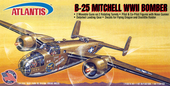 1:64 B-25 Mitchell Bomber "The Flying Dragon" with Swivel Stand