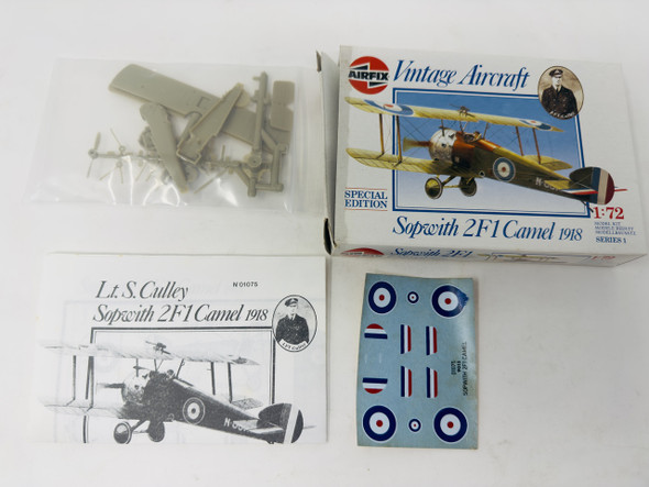 VINTAGE AIRCRAFT SOPWITH 2F1 CAMEL 1918, 1/72, OPEN BOX, AIRFIX