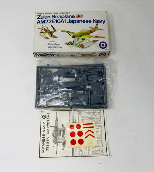 WWII Japanese Navy Zuiun Seaplane,  1/72, OPEN BOX, ENTEX