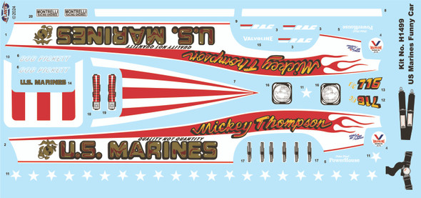 DECALS --Mickey Thompson U.S. Marines Decal Sheet 1/16 scale ONLY for H1499