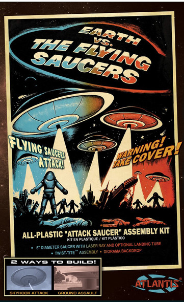 Earth vs The Flying Saucers Plastic Model kit with Backdrop