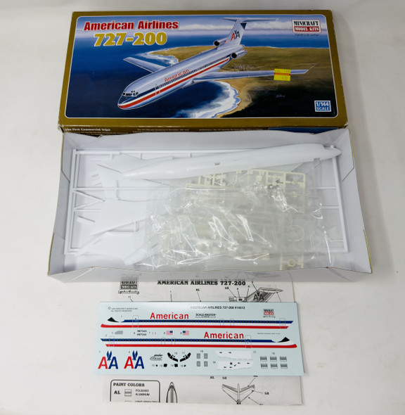 AA 727-200, 1/144, OPEN BOX, MINICRAFT MODEL KIT