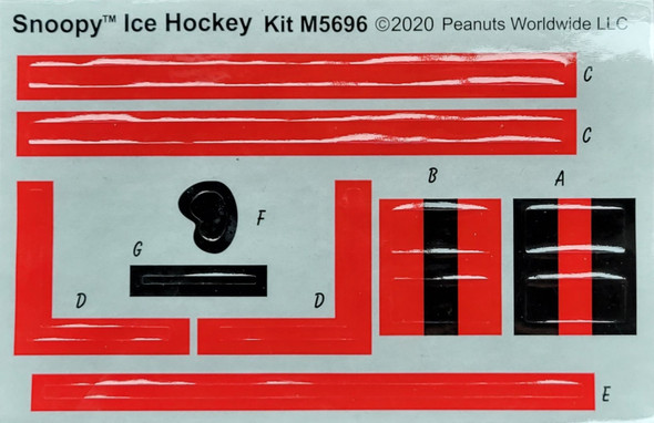 DECALS --Snoopy Ice Hockey Sticker Sheet ONLY for M5696