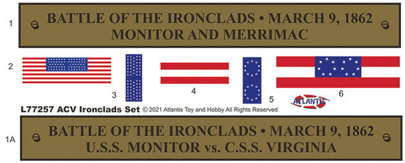 DECALS --Monitor and Merrimac/Virginia Decal Sheet ONLY for L77257