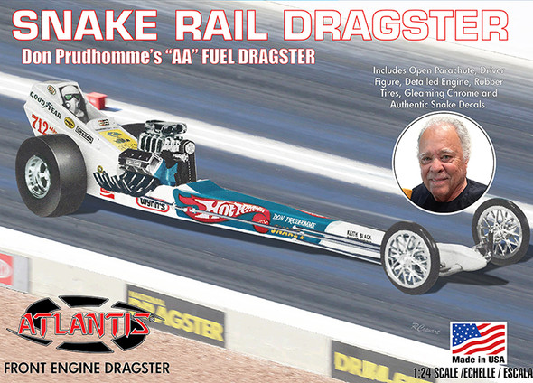 “Don The Snake Prudhomme AA Fuel Front Engine Dragster 1:24 Atlantis Models plastic model kit”