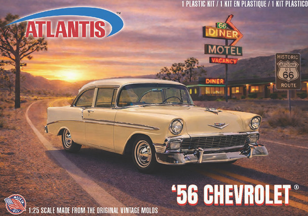 1956 Chevrolet V-8 Route 66 1/25 Scale Plastic Model Kit | Atlantis Models