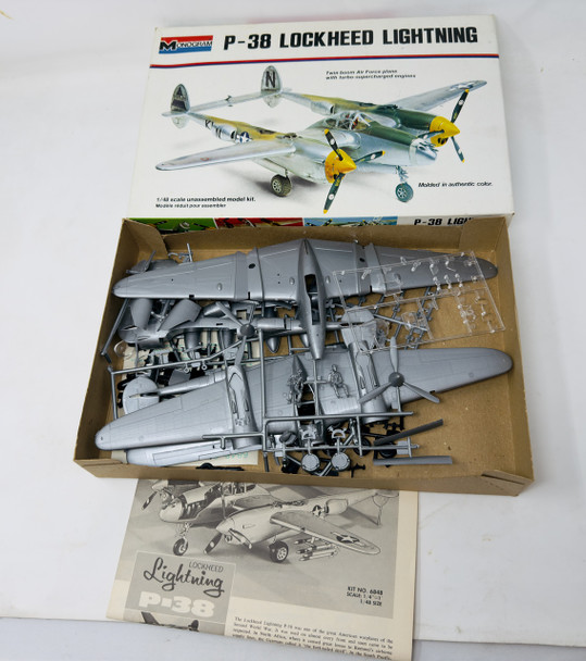 P-38 LOCKHEED LIGHTNING, 1/48, OPEN BOX , MONOGRAM