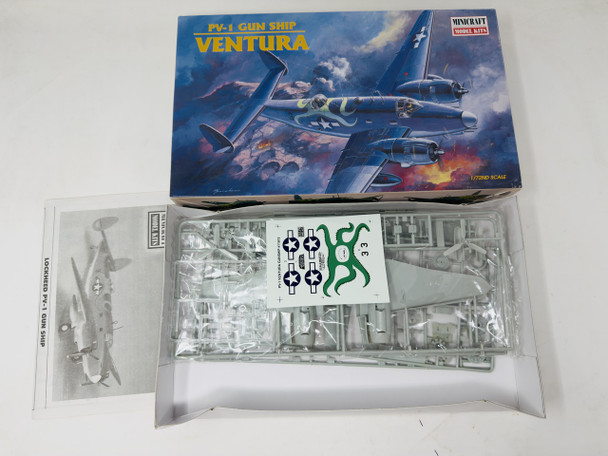 PV-1 GUN SHIP VENTURA, 1/72, OPEN BOX, MINICRAFT