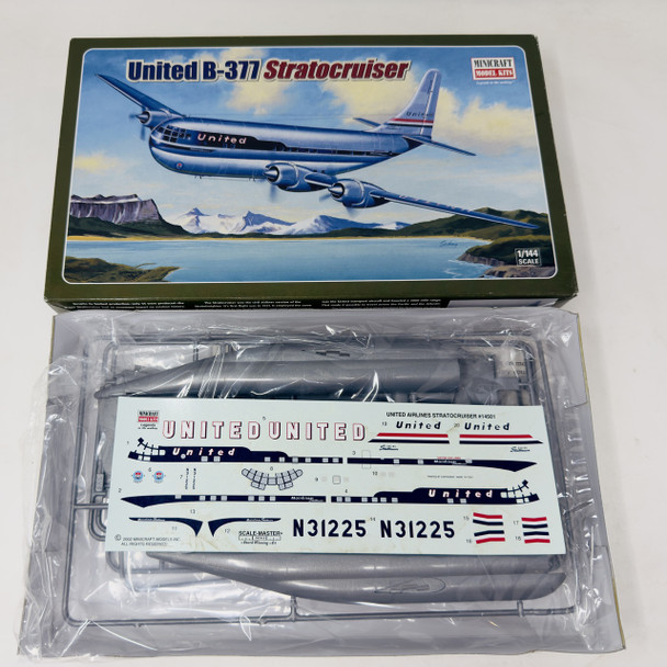 UNITED B-377 STRATOCRUISER, 1/144, OPEN BOX, MINICRAFT
