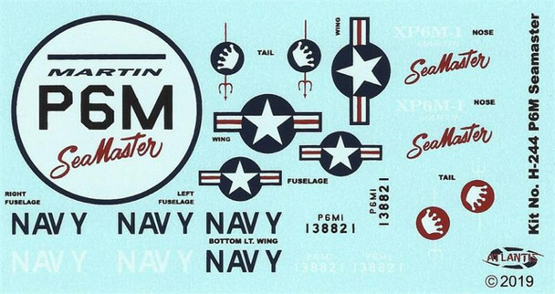DECALS --P-6M Seamaster Decal Sheet 1/136 scale ONLY for H244