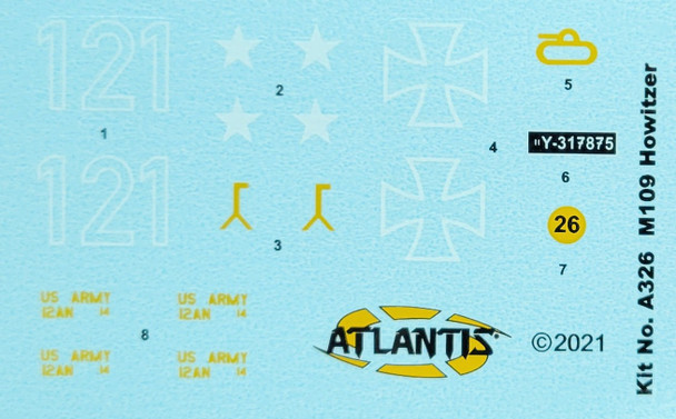 DECALS --M-109 SP Howitzer Decal Sheet 1/48 scale ONLY for A326