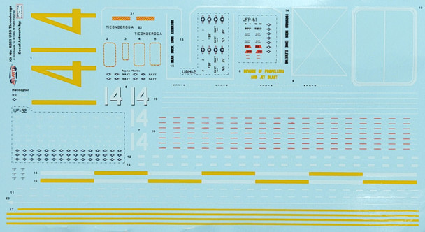 DECALS--USS Ticonderoga Aircraft Carrier Decal Sheet 1/500 ONLY for R611