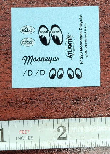 DECALS --Mooneyes Dragster Decal Sheet 1/25 scale ONLY for H1223