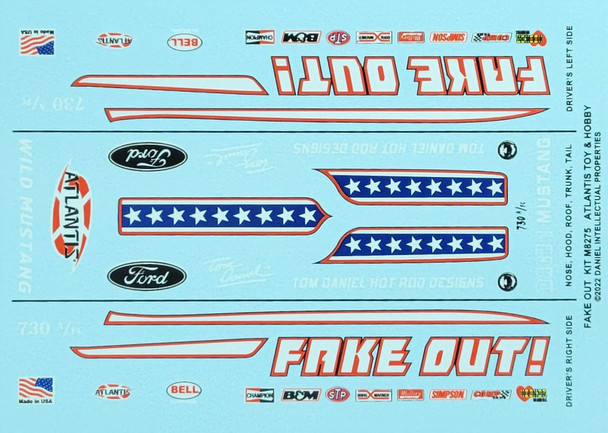 DECALS --Fake Out Snap Funny Car Decal Sheet 1/32 scale ONLY for M8275