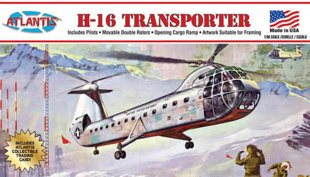 1:96 H-16 Piasecki Transporter Helicopter with Swivel Stand and Trading Card