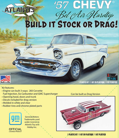 1957 Chevy Bel Air can be built Stock or Drag 1/25 Scale Model Kit